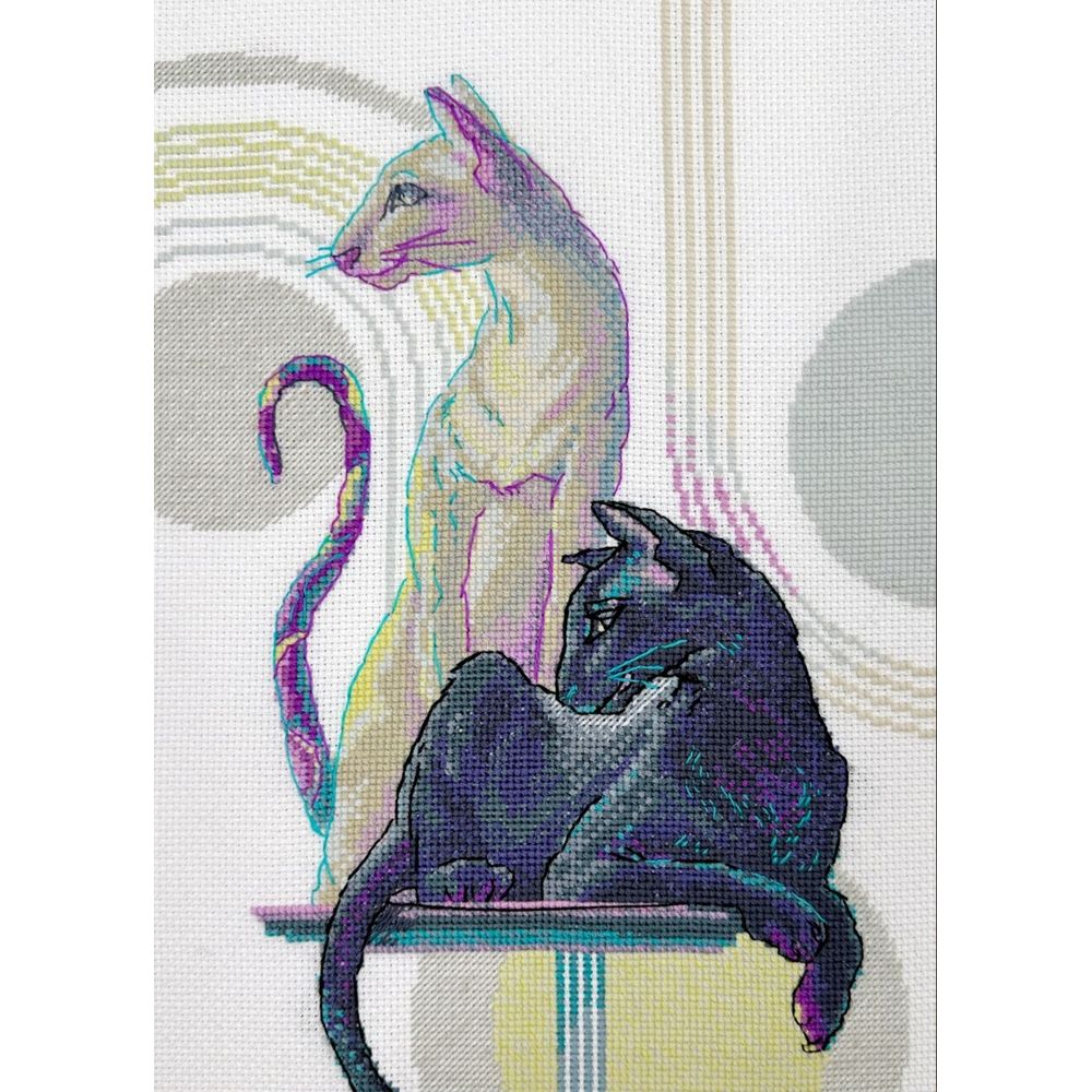 Aine A1011  kit point de croix  chats mystiques