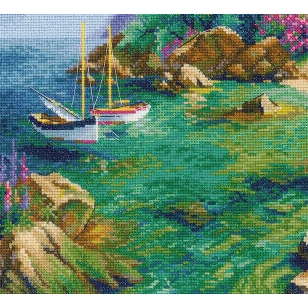 Riolis 2188  kit point croix compté  Port tranquille  3