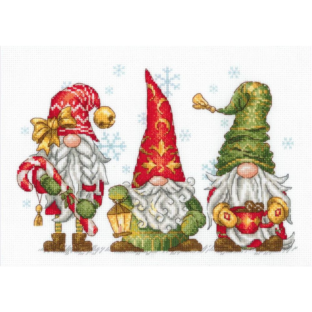 Riolis 2234  kit point de croix  Gnomes joyeux  3