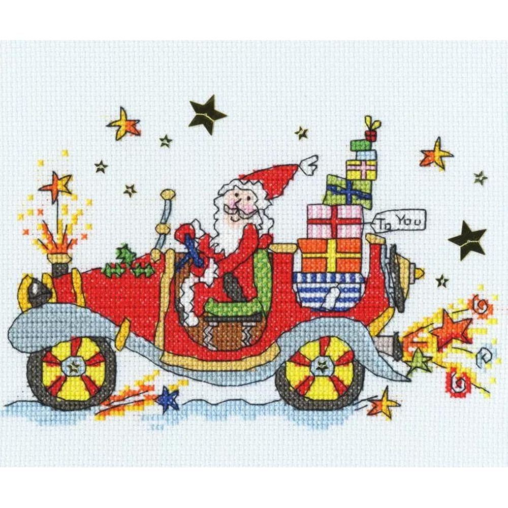 Bothy Threads  XSD5  kit point de croix  Sew Dinky Xmas Car