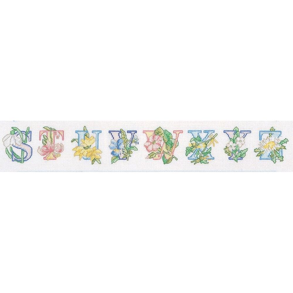 Thea Gouverneur 2089  kit point de croix  Alphabet floral  5