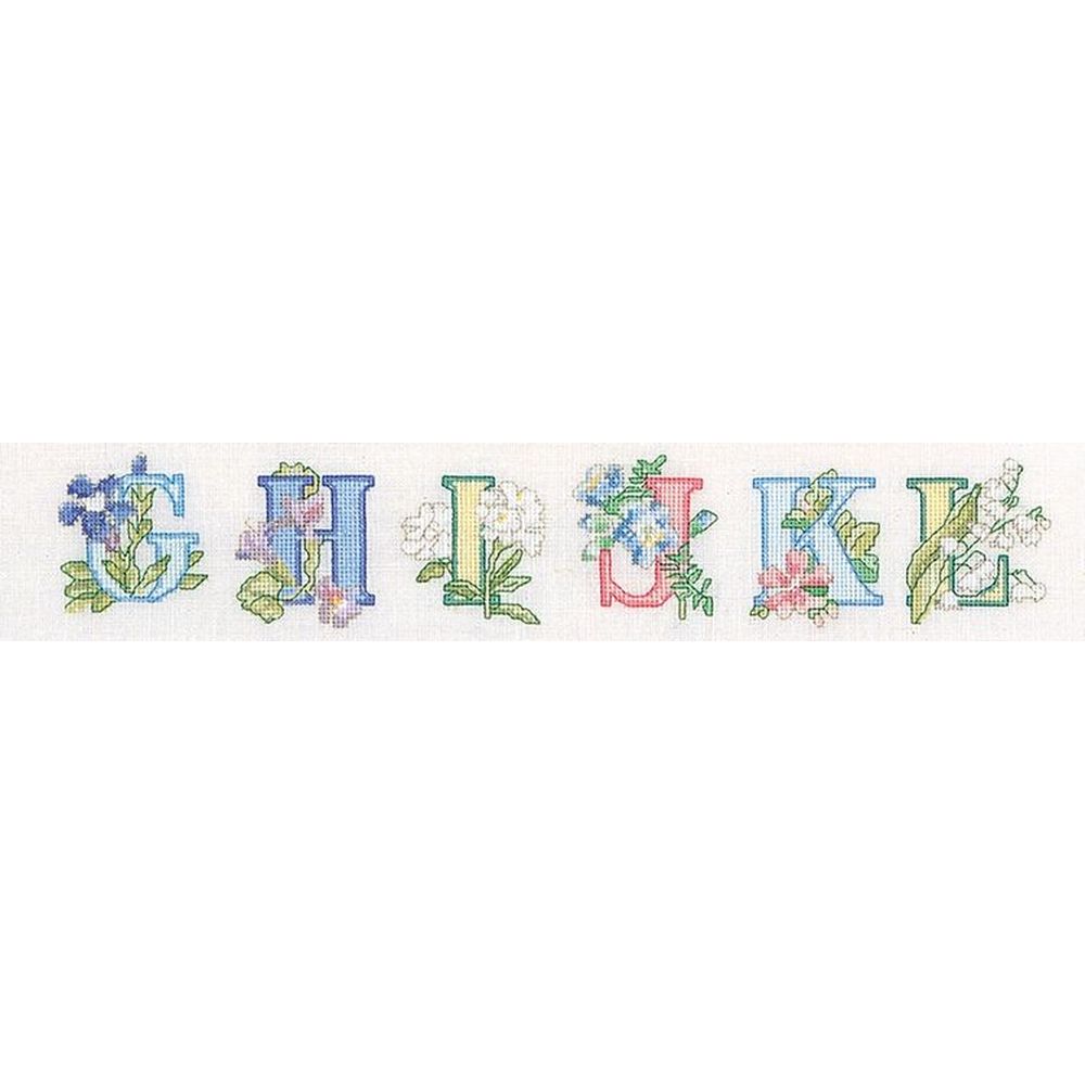 Thea Gouverneur 2089  kit point de croix  Alphabet floral  3