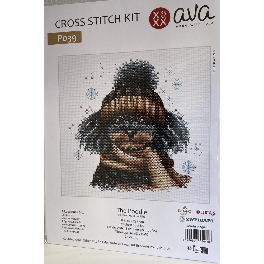 Ava P039  kit point de croix  Le caniche  5