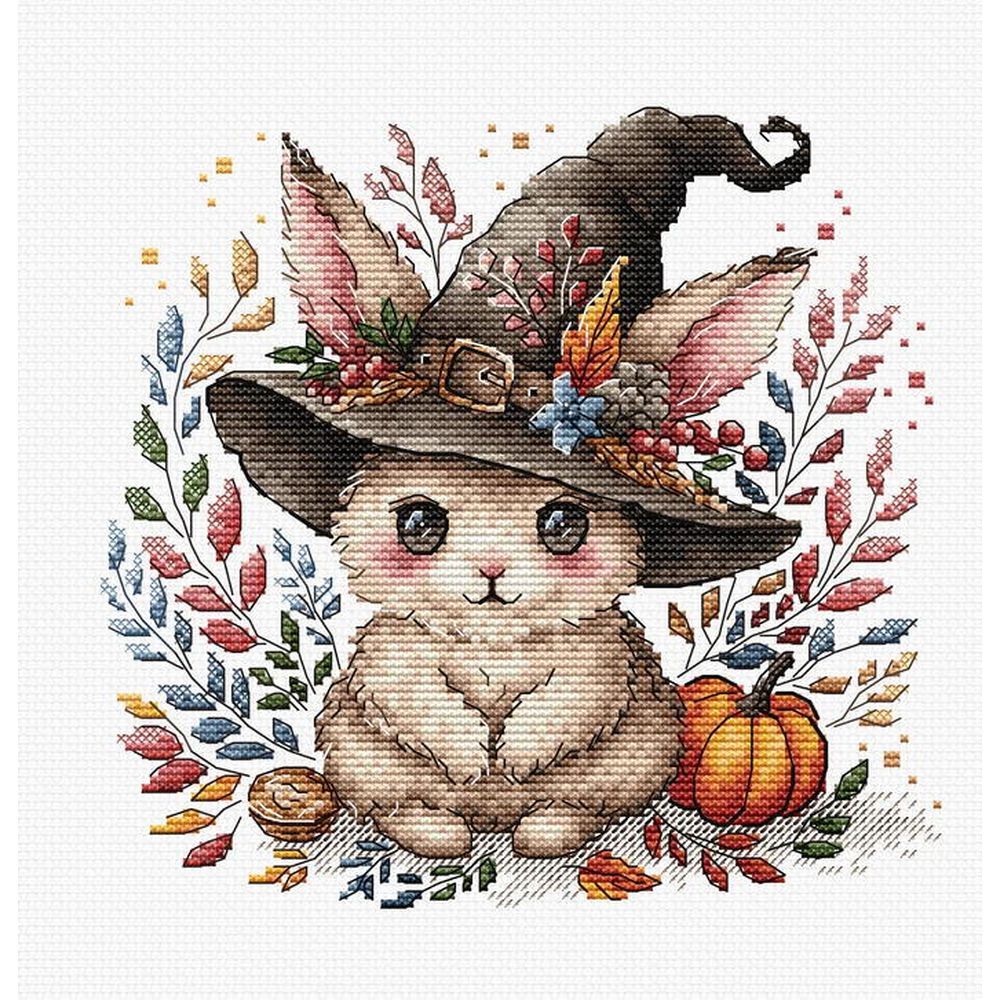 Ava P075  kit de point croix compté  Lapin magique en automne