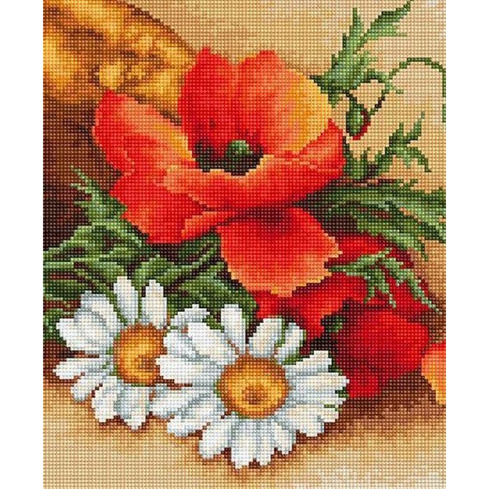 Luca-S  B500  kit point de croix  Marguerites et coquelicots  3