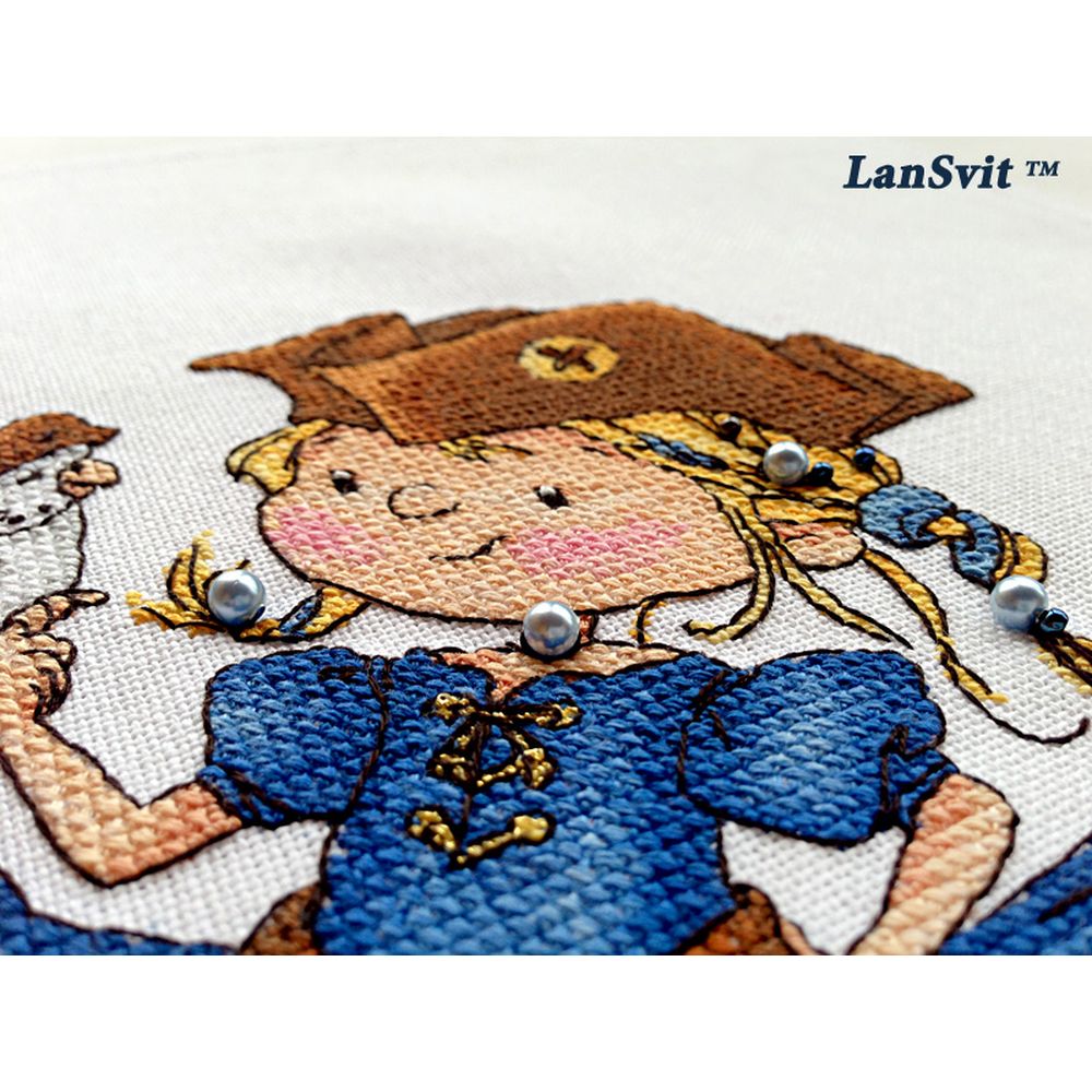 LanSvit D037  kit point de croix compté  Pirate et perroquet  2