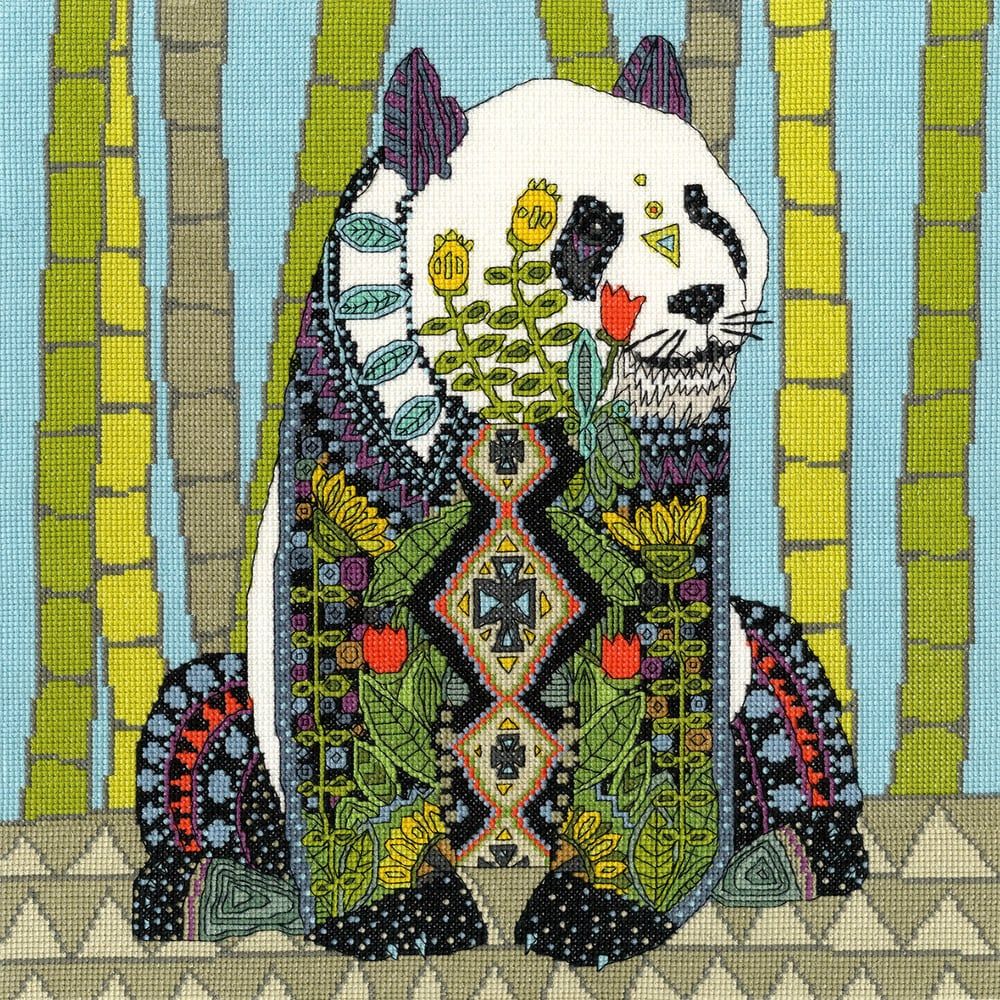 Bothy Threads  XSTU4  kit point de croix compté  Panda orné de bijoux