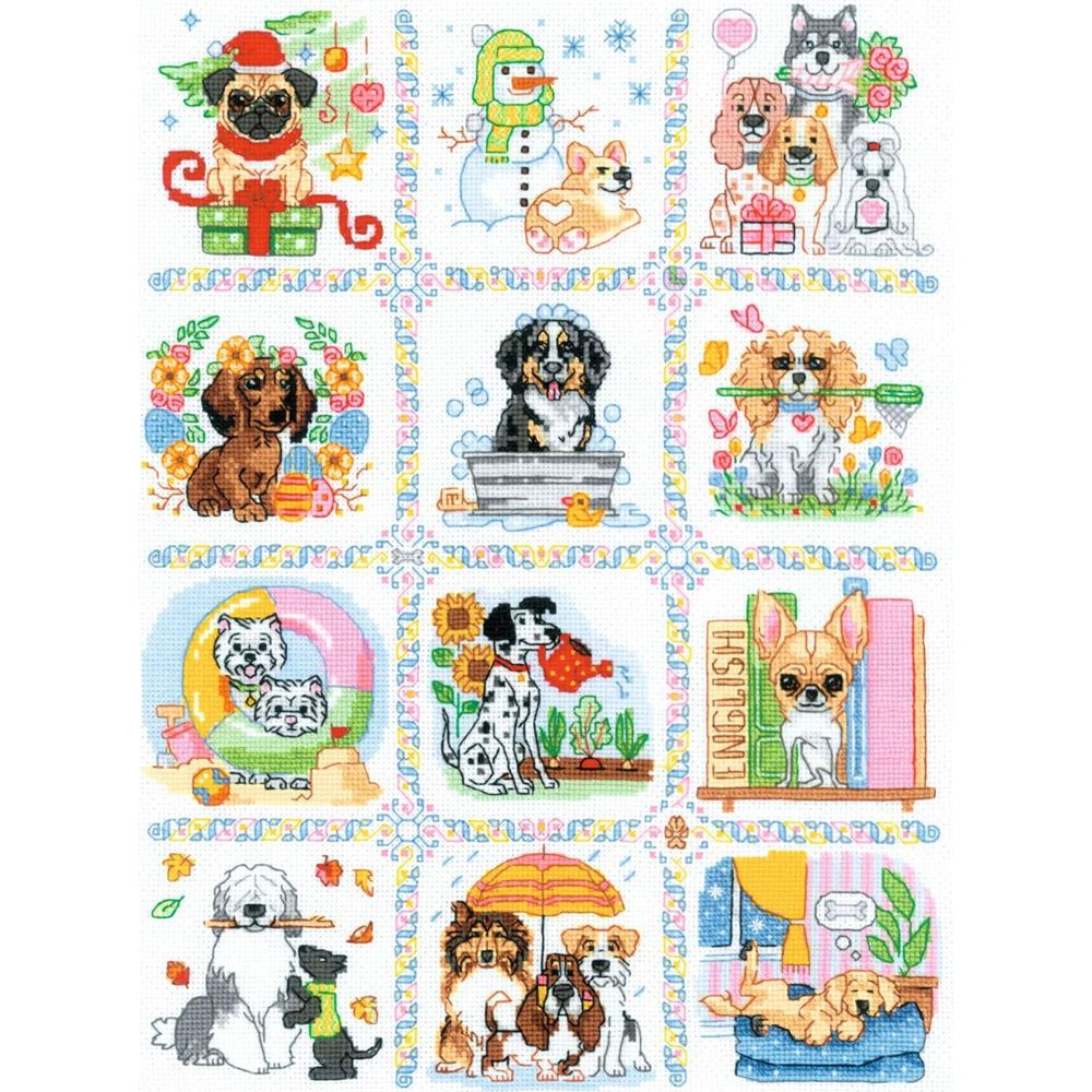 Riolis 2245  kit point de croix  Calendrier canin