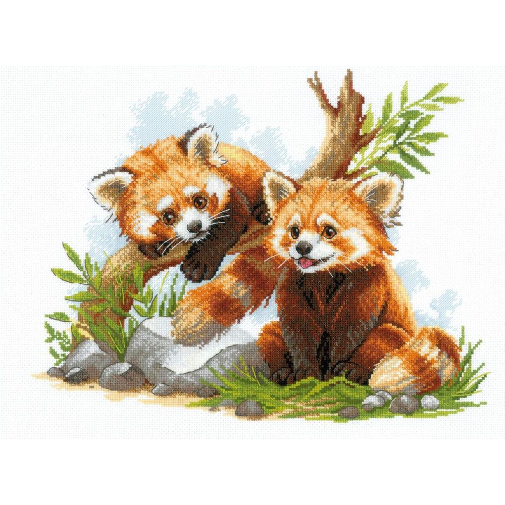 Riolis 2257  kit point de croix  Bébés pandas roux  1
