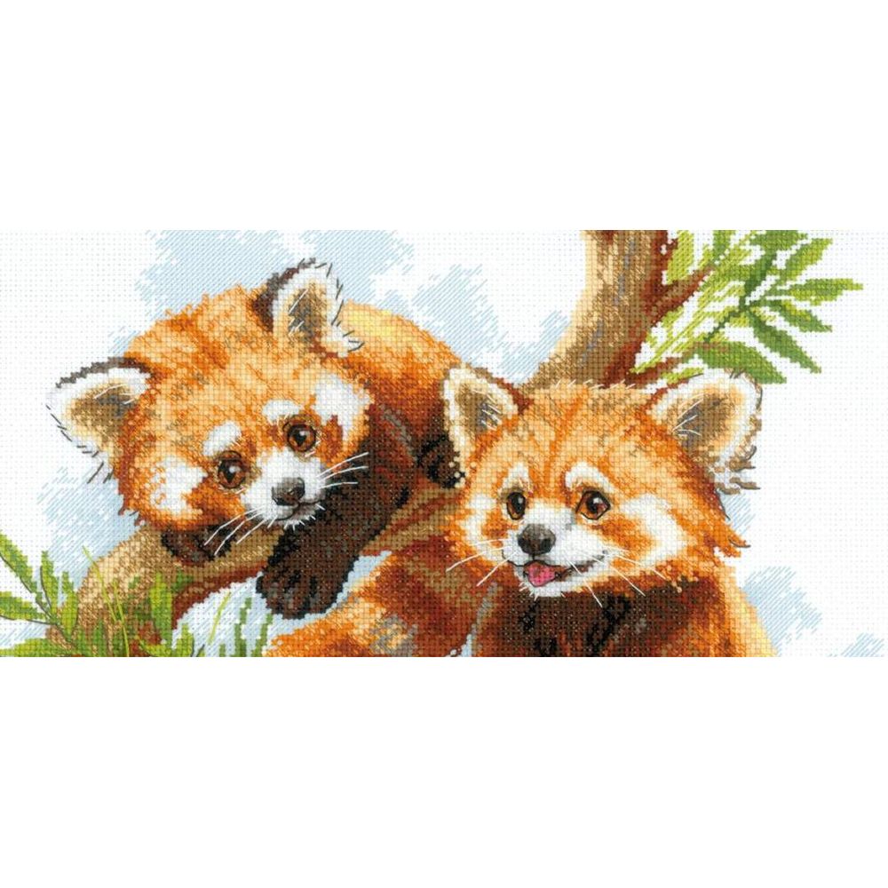 Riolis 2257  kit point de croix  Bébés pandas roux  5