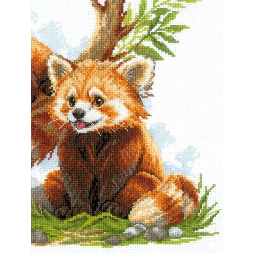 Riolis 2257  kit point de croix  Bébés pandas roux  3