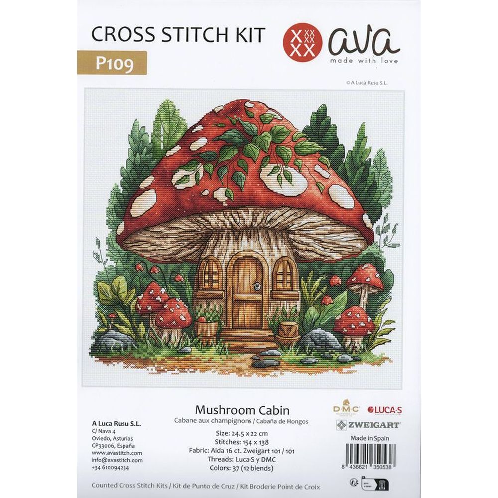 Ava P109  kit point de croix  Cabane champignon  5