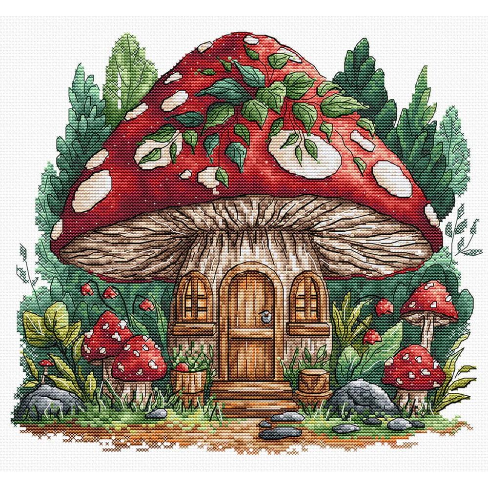 Ava P109  kit point de croix  Cabane champignon