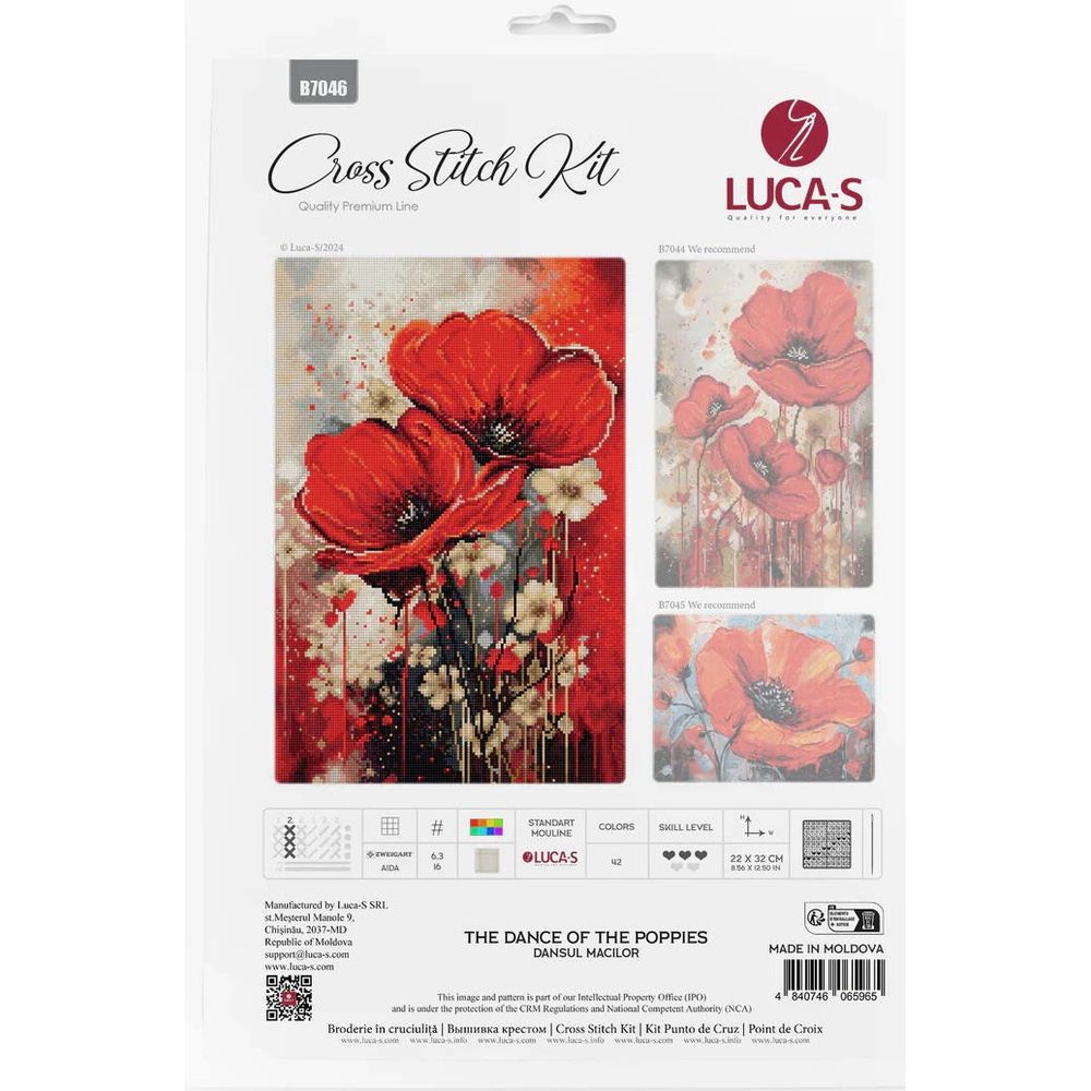 Luca-S B7046  kit point croix compté  La danse des coquelicots  1