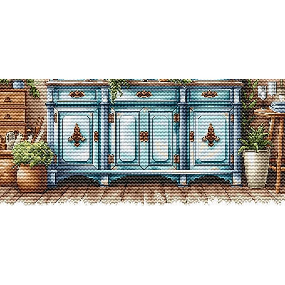 Ava P102  kit point croix  Armoire bleu  3