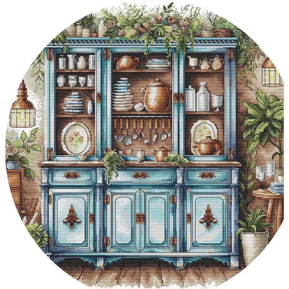 Ava P102  kit point croix  Armoire bleu  1