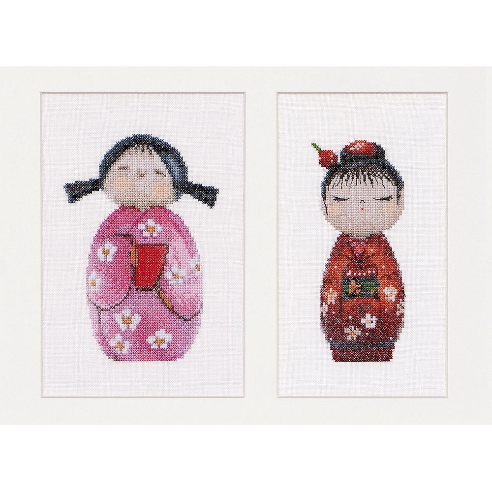 Thea Gouverneur 547  kit point de croix compté  Kokeshi Dolls