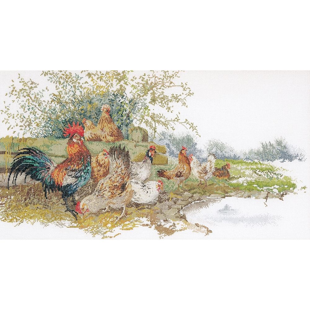 Thea Gouverneur 2038  kit point de croix compté  Chickens