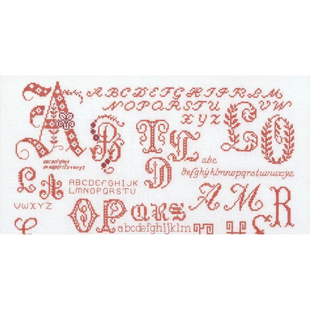 Thea Gouverneur 2093  kit point de croix compté  Abécédaire Antique  1