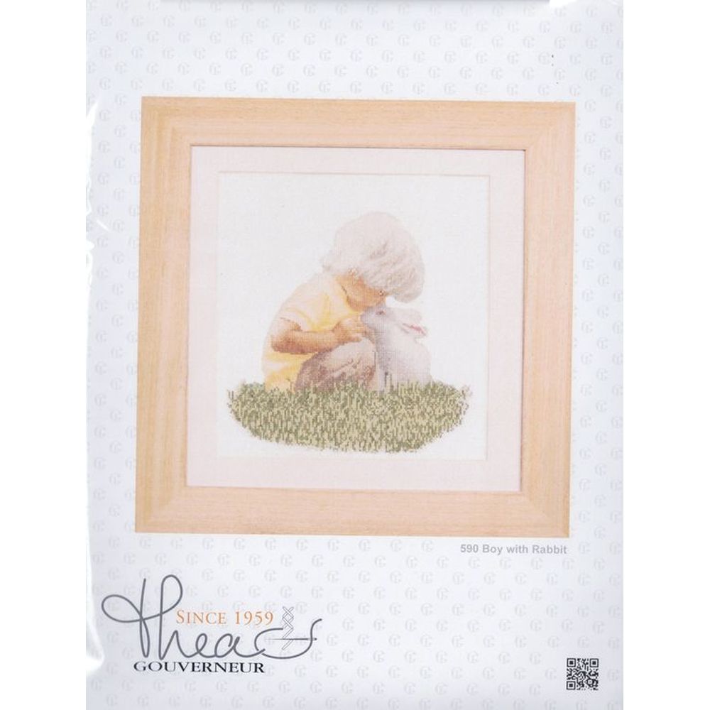 Thea Gouverneur 590  kit point croix compté  Boy with Rabbit  2