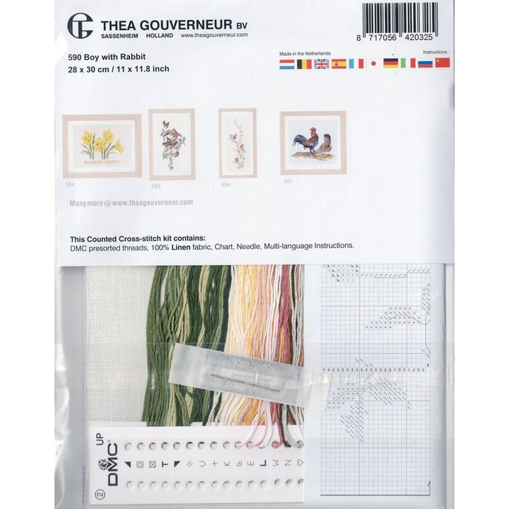 Thea Gouverneur 590  kit point croix compté  Boy with Rabbit  3