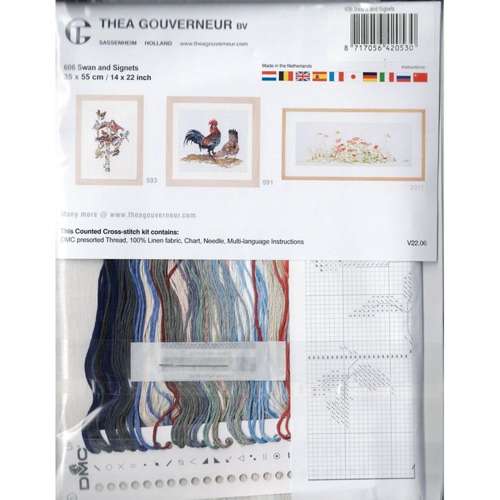 Thea Gouverneur 606  kit point croix compté  Cygne   2