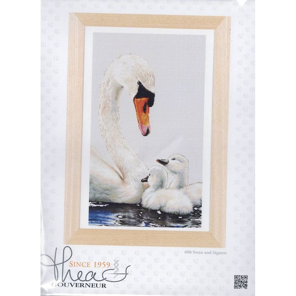 Thea Gouverneur 606  kit point croix compté  Cygne   1