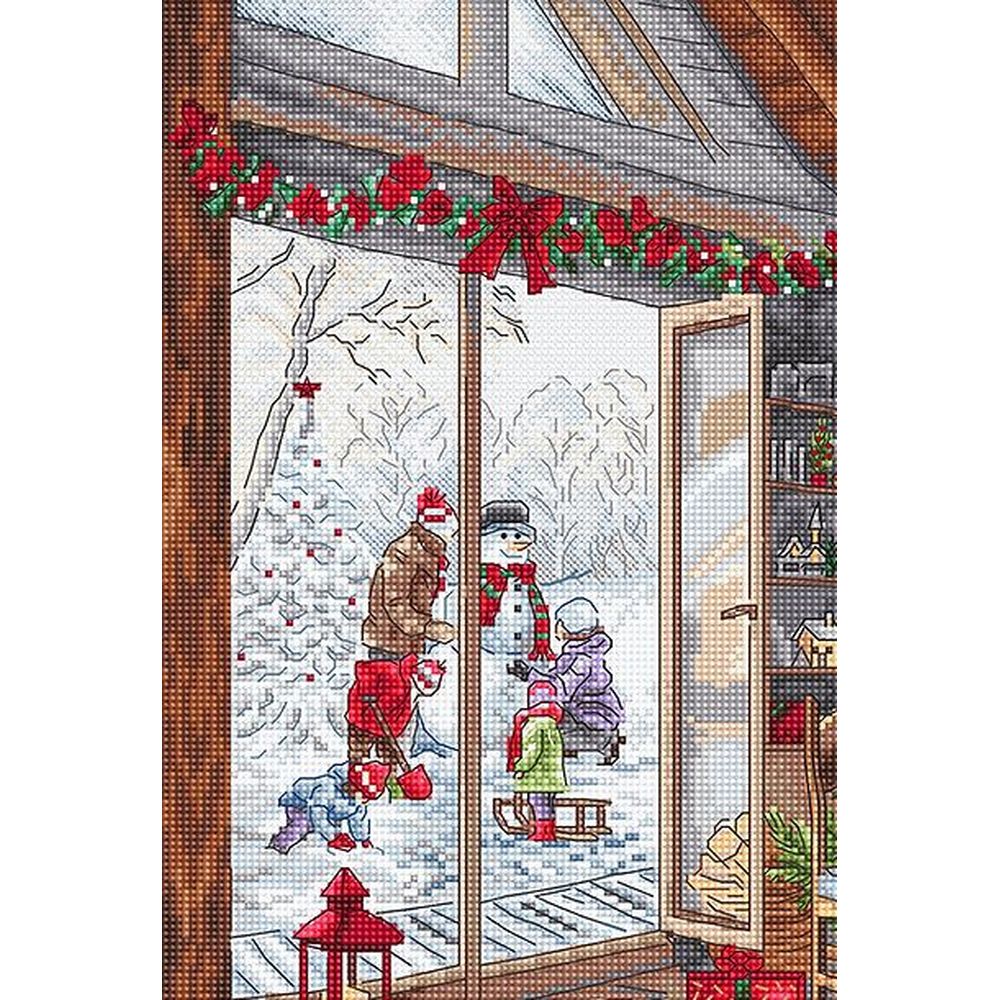 Letistitch 8105  kit point croix  Chalet de Noël  5