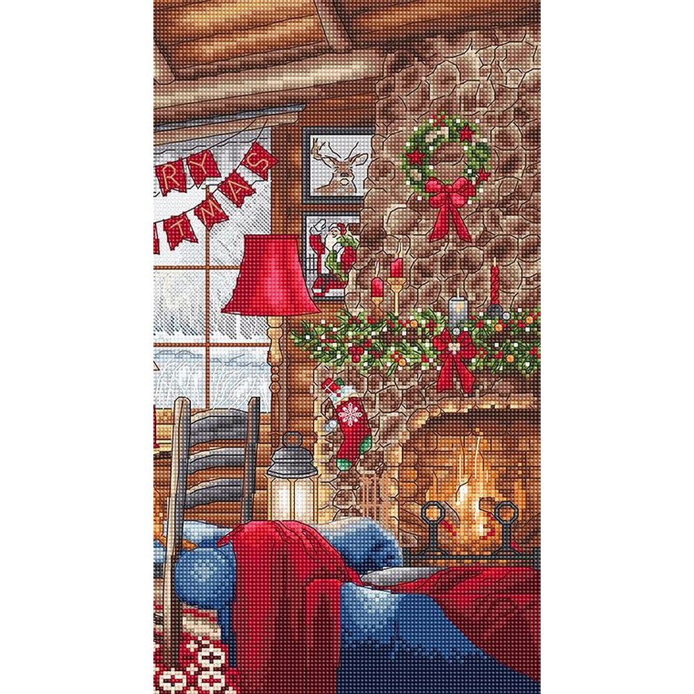 Letistitch 8105  kit point croix  Chalet de Noël  3