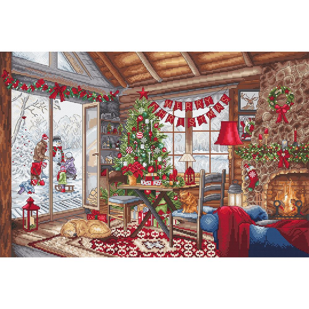 Letistitch 8105  kit point croix  Chalet de Noël