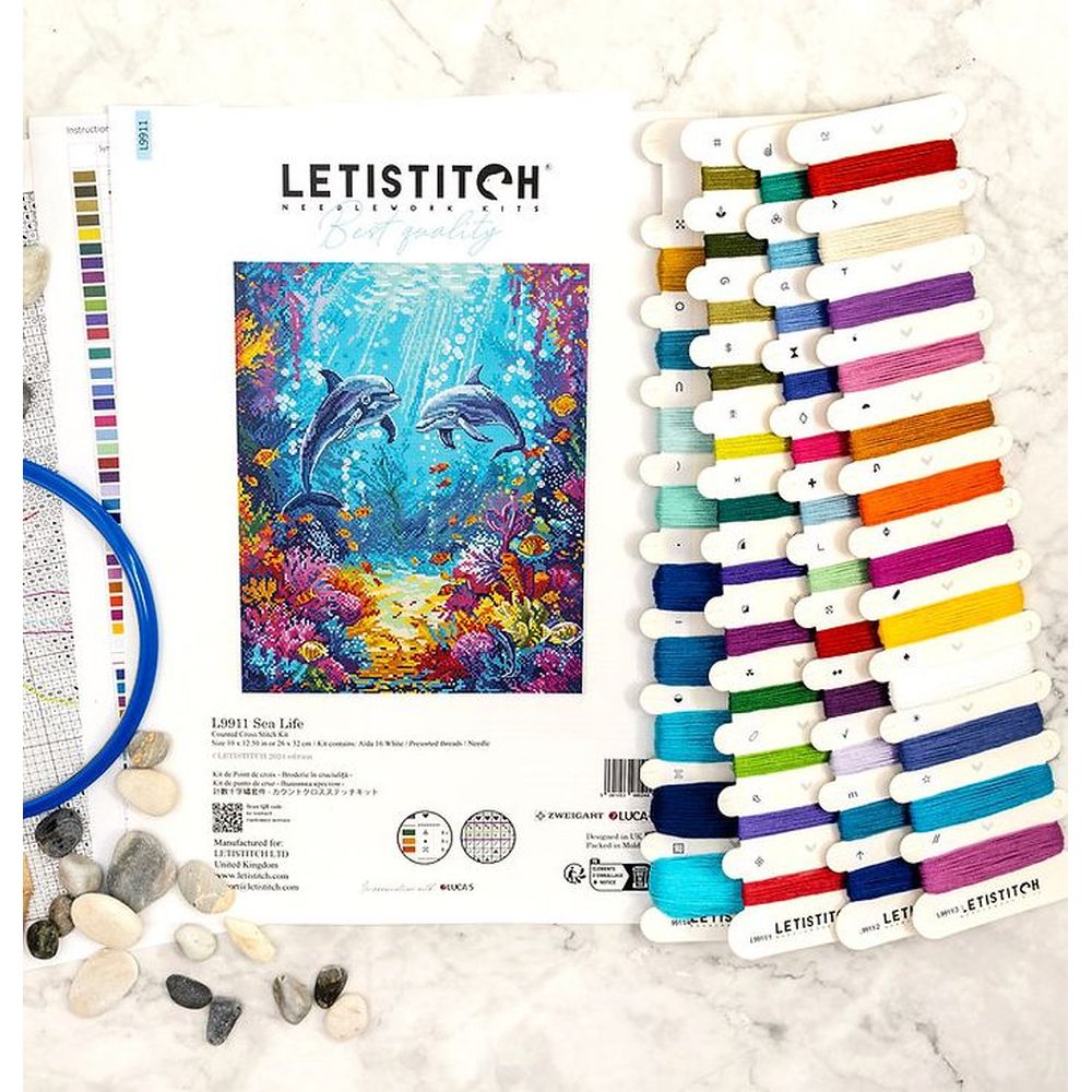 Letistitch 9911  kit point croix  La vie marine  2