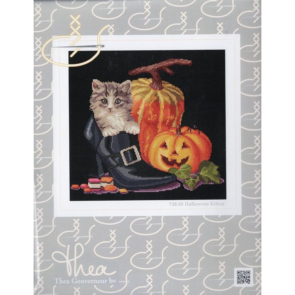 Thea Gouverneur 738-05  kit point croix  Halloween Kitten  1