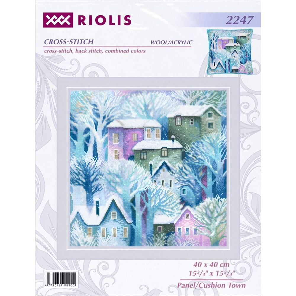 Riolis 2247  kit point croix  Maison sous la neige  4