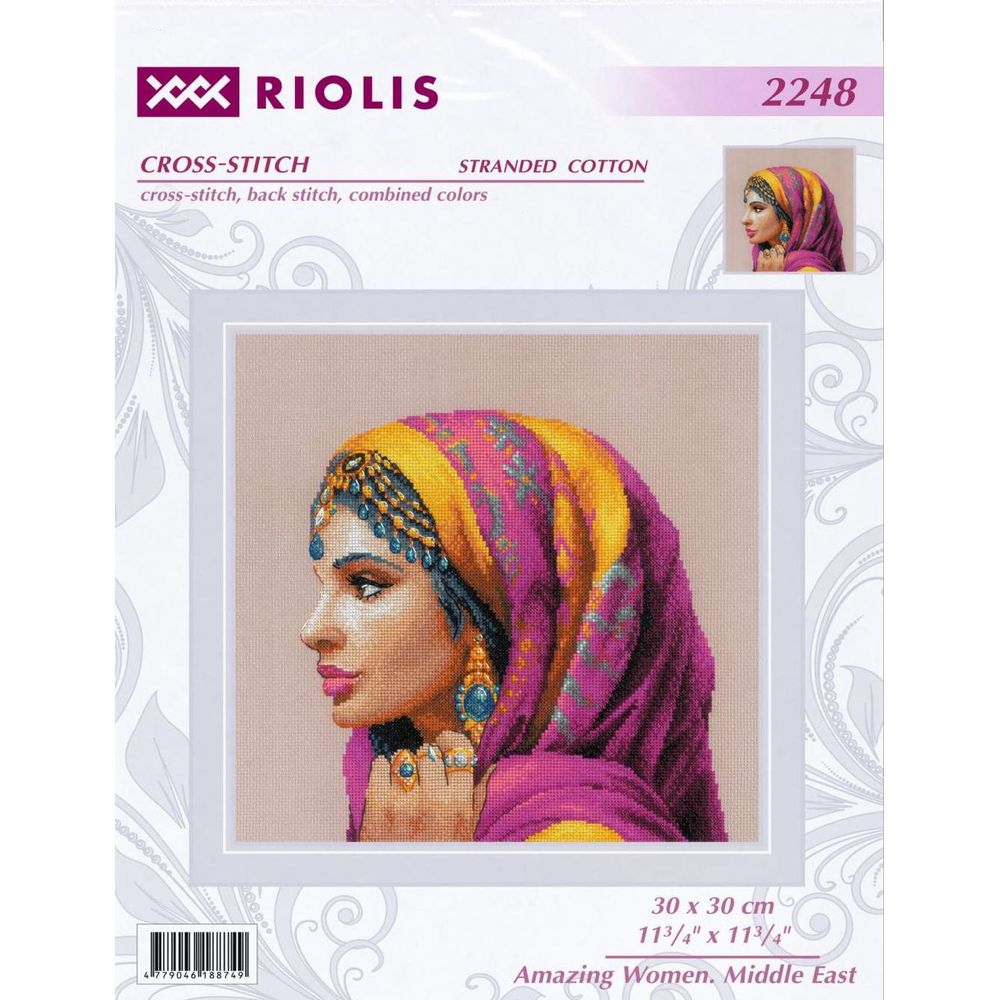 Riolis 2248  kit point croix  Femme Indienne  3