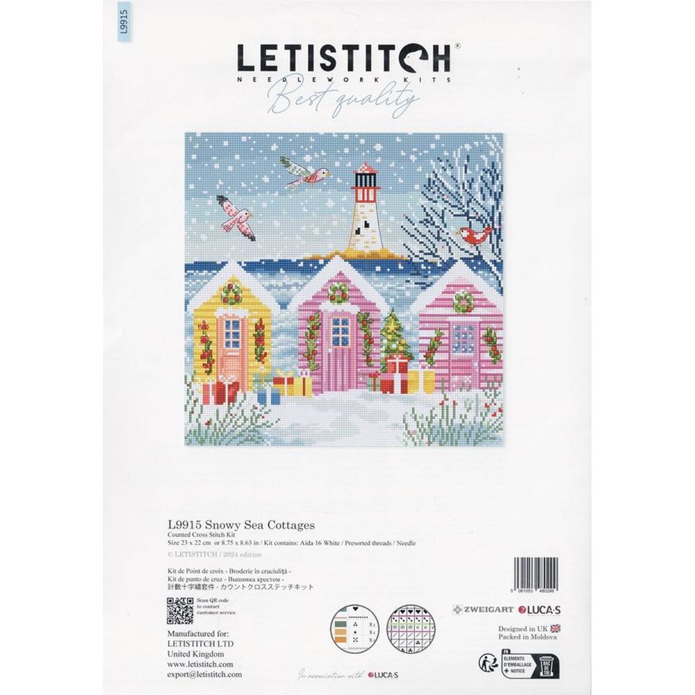 Letistitch 9915  kit point croix  chalets de mer enneigés  3