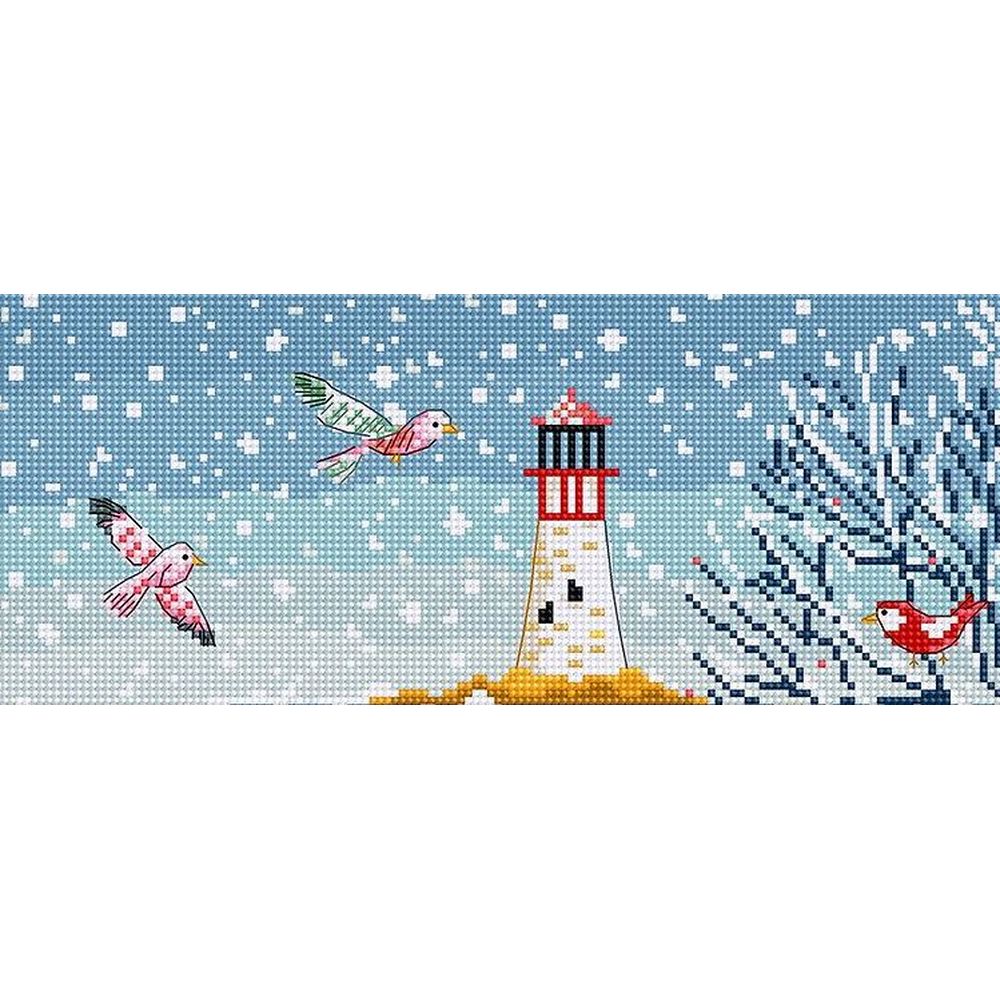 Letistitch 9915  kit point croix  chalets de mer enneigés  5