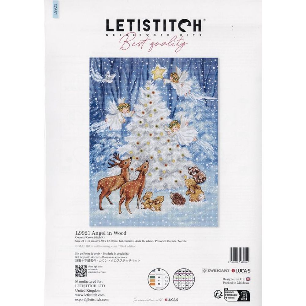Letistitch 9921  kit point croix  Anges des bois  1