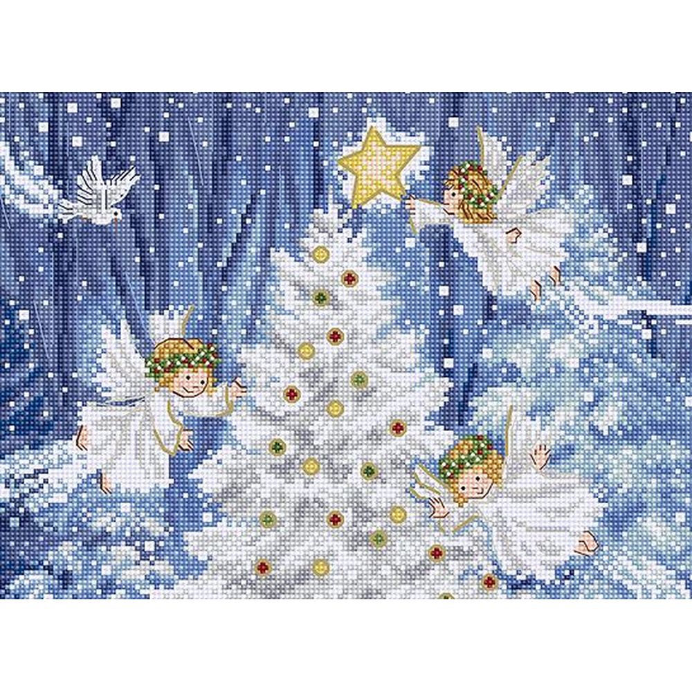 Letistitch 9921  kit point croix  Anges des bois  4