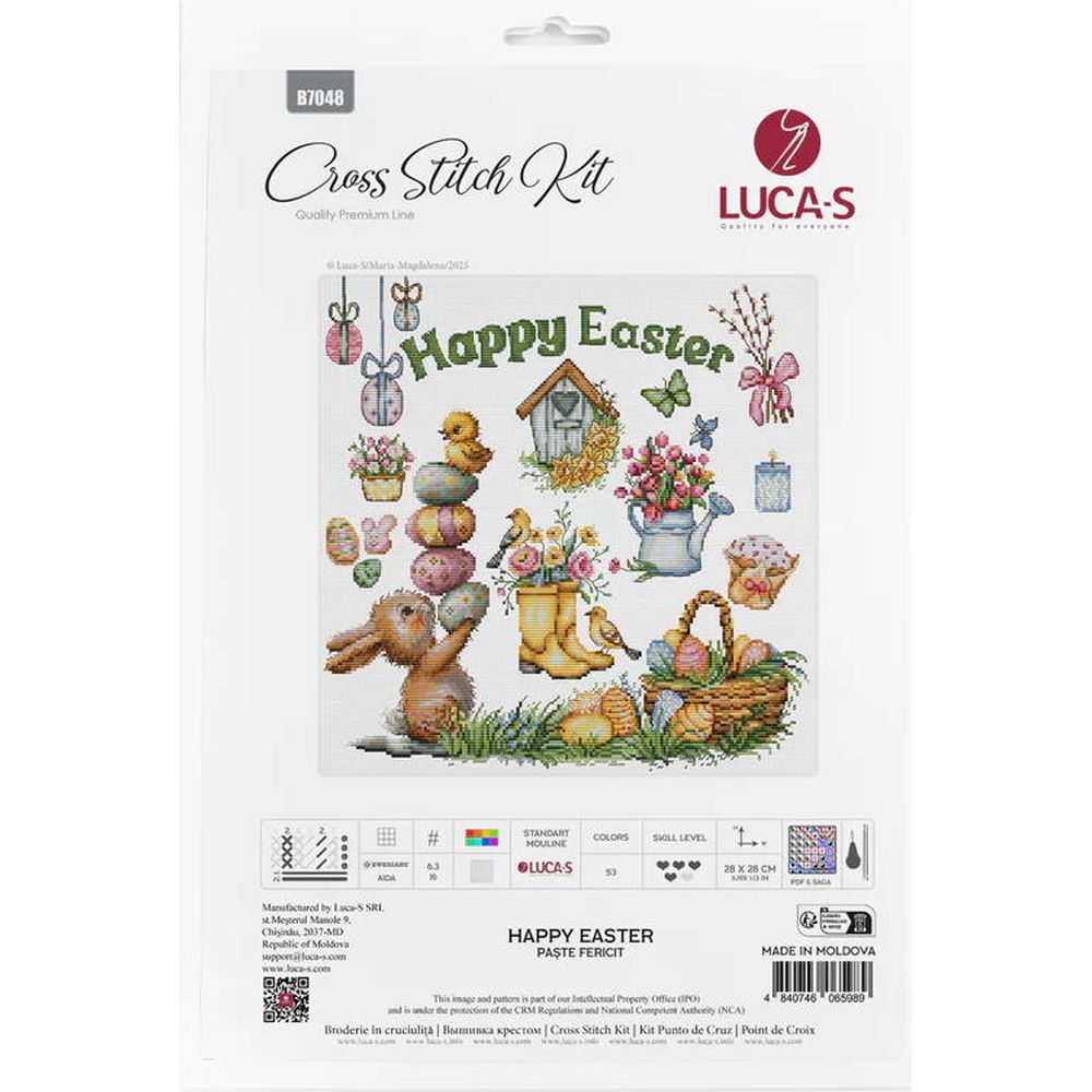 Luca-S B7048  kit point croix  Joyeuses Pâques  1