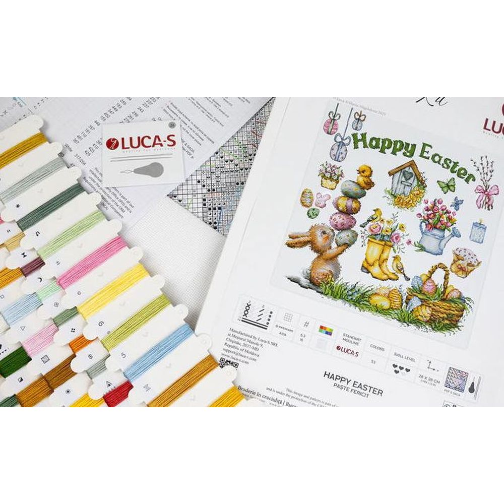 Luca-S B7048  kit point croix  Joyeuses Pâques  2