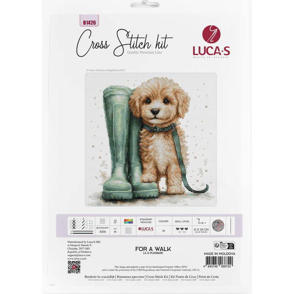 Luca-S B1426  kit point croix  pour une promenade  1