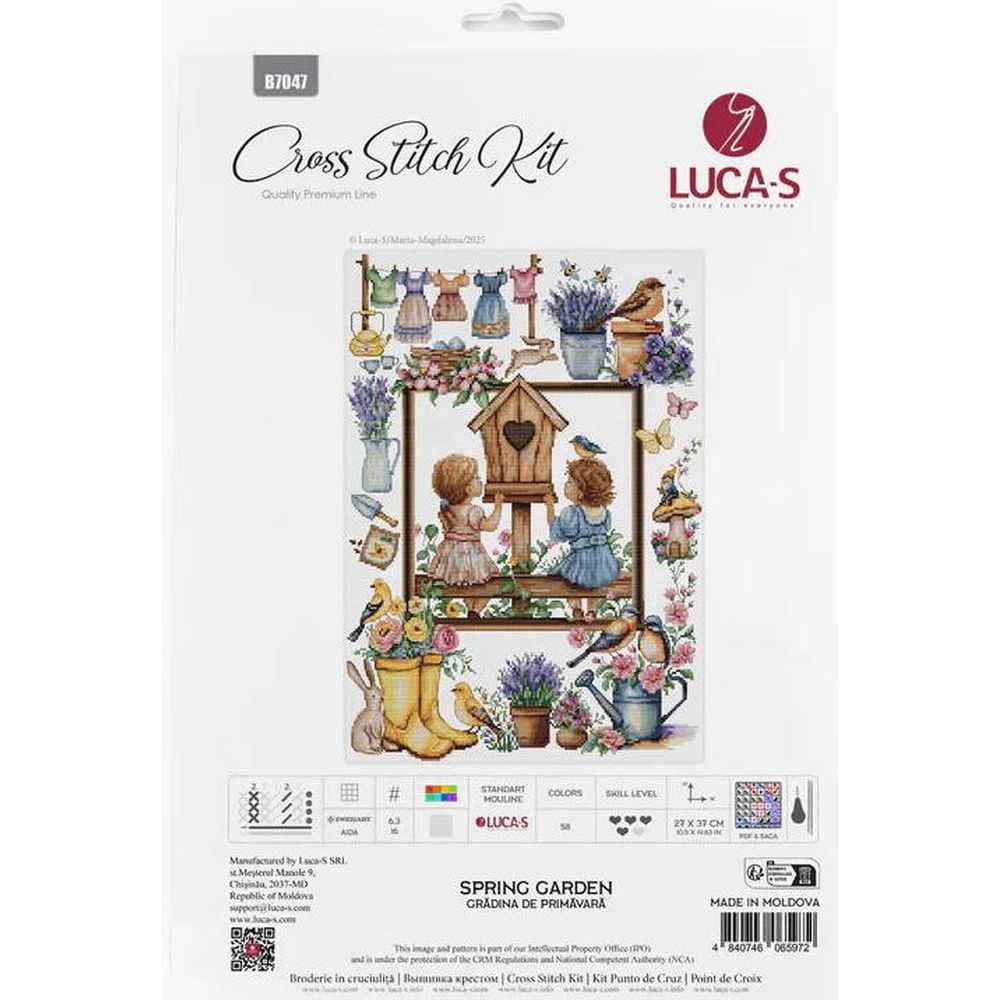 Luca-S B7047  kit point croix  Jardin de printemps  1