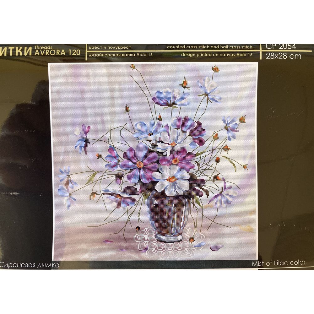 Nova Sloboda CP2054  kit point croix  Fleurs dans un vase  5