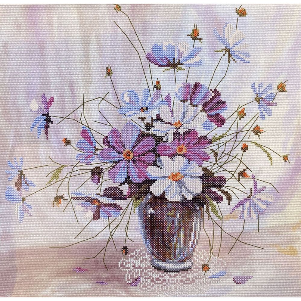 Nova Sloboda CP2054  kit point croix  Fleurs dans un vase