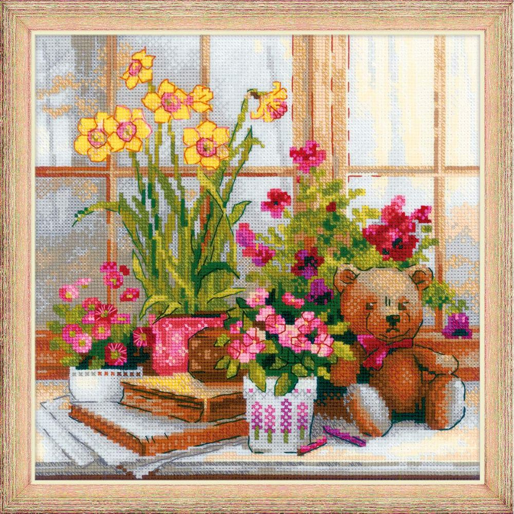 Riolis 1762  kit point croix Jonquille  2