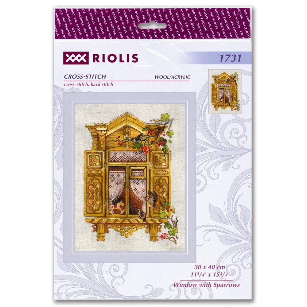 Riolis 1731  kit point croix  Fenêtre aux moineaux  4