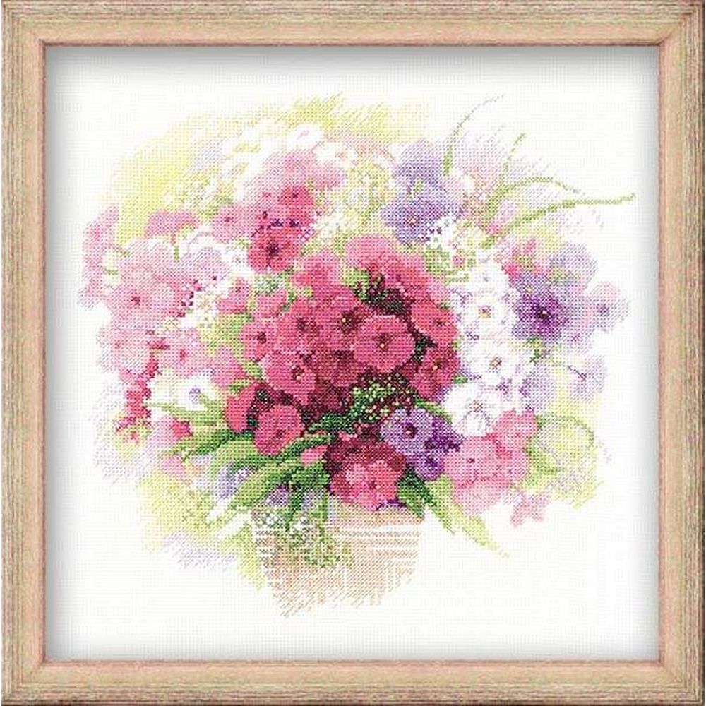 Riolis 1069  Aquarelle de Phlox  kit point de croix compté  2
