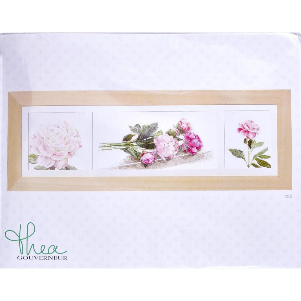 Thea Gouverneur 433  kit point croix  Pivoines  2