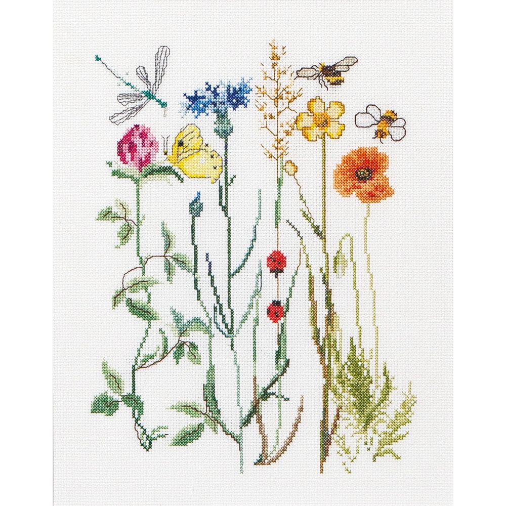 Thea Gouverneur 577   kit point de croix compté  Fleurs sauvage