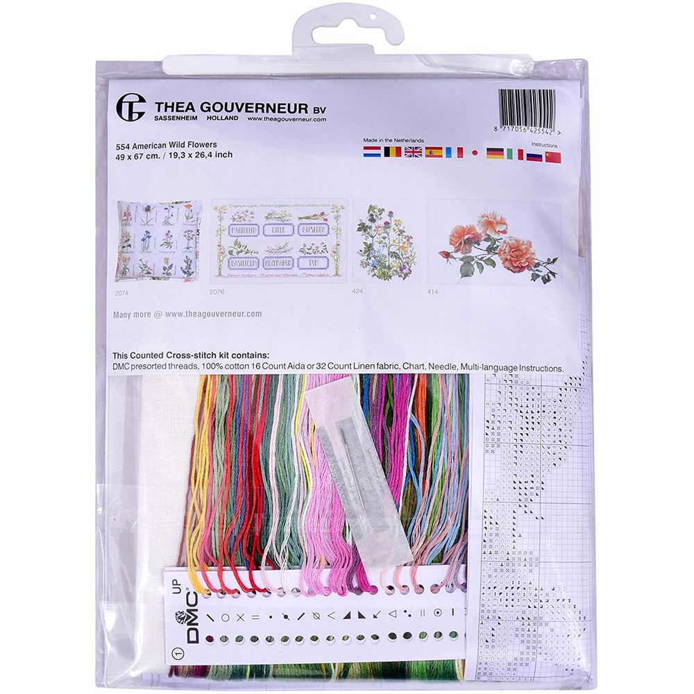 Thea Gouverneur 554  kit point de croix  Fleurs sauvage  2